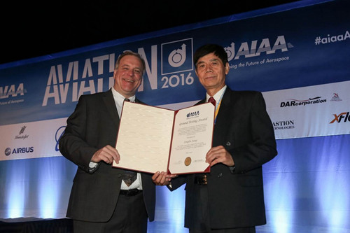 姜宗林荣获美国航空航天学会2016年度地面试验奖