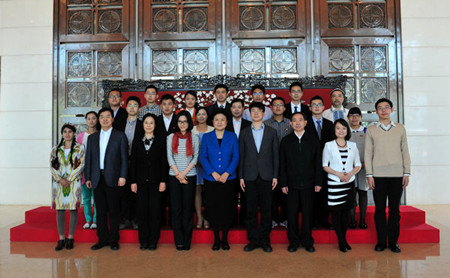 刘延东接见2013年中国大学生年度人物、全国高校辅导员年度人物